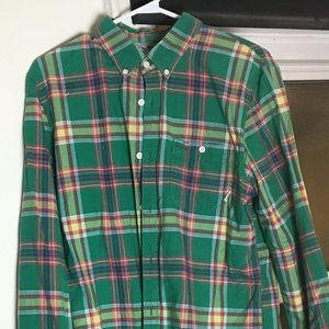 Vintage Vans Off The Wall green plaid button up